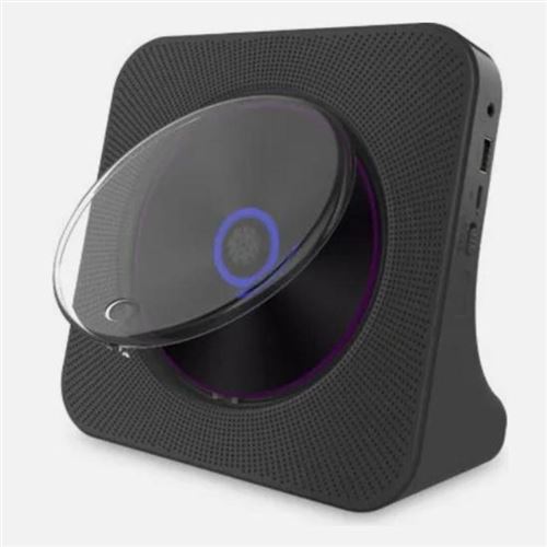 Brightake Lecteur CD rétro avec Bluetooth, rechargeable, lecture USB, radio FM télécommande, lecture programmée, noir