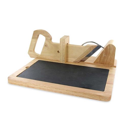 Non Communiqué Bois Trancheuse À Charcuterie Manuelle En Avec Plateau Ardoise - Plancha - Altobuy