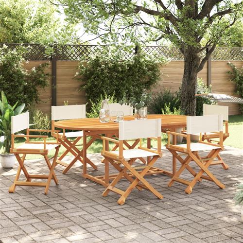 VIDAXL - Chaises de jardin pliables - Lot de 6 - Blanc - Image 2
