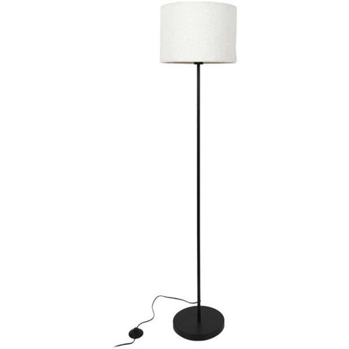 Non Communiqué Noir Lampadaire En Métal Abat-Jour Bouclette