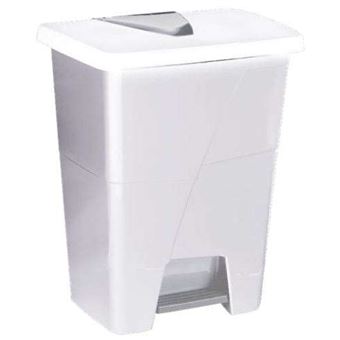 Poubelle à Pédale 45L Blanche   Tampel - 1