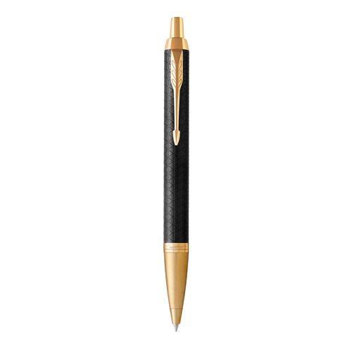 PARKER IM Premium Stylo bille, noir, recharge bleue pointe moyenne, Coffret cadeau