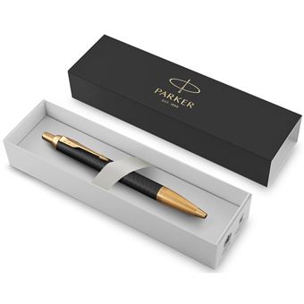PARKER IM Premium Stylo bille, noir, recharge bleue pointe moyenne, Coffret cadeau