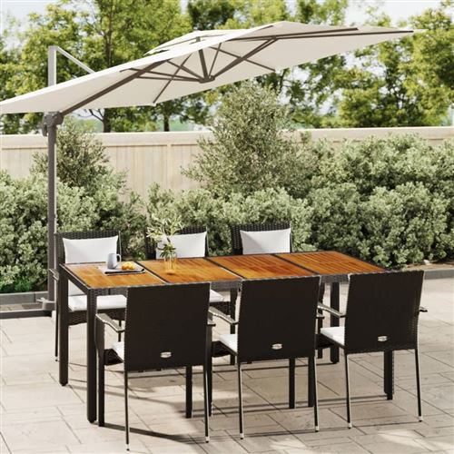 vidaXL 7-delige Tuinset met kussens poly rattan zwart3184991