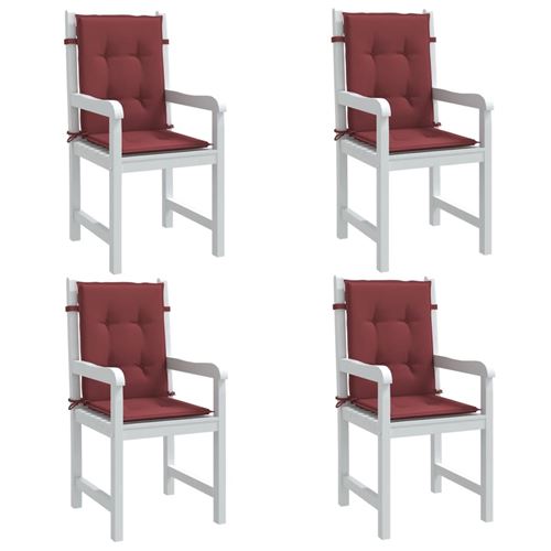 VidaXL - Coussin de chaise à dossier bas tissu, One Size, Rouge Bariolé