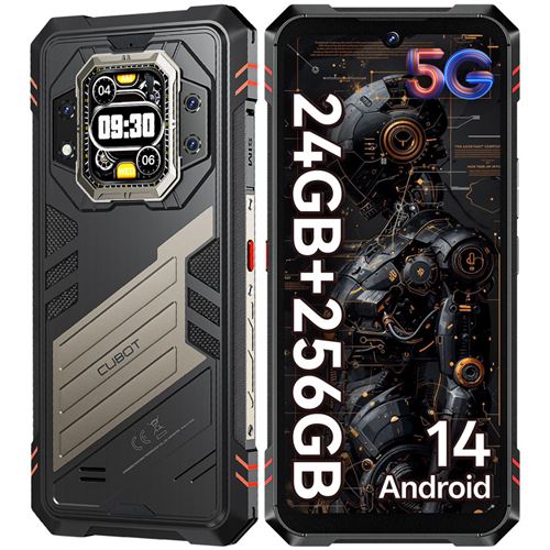 Smartphone 5G CUBOT Kingkong Star 2,24(12+12)Go+256Go - 5100mAh - Android 14, 6.72 FHD+,100MP+32MP - NFC/OTG,noir