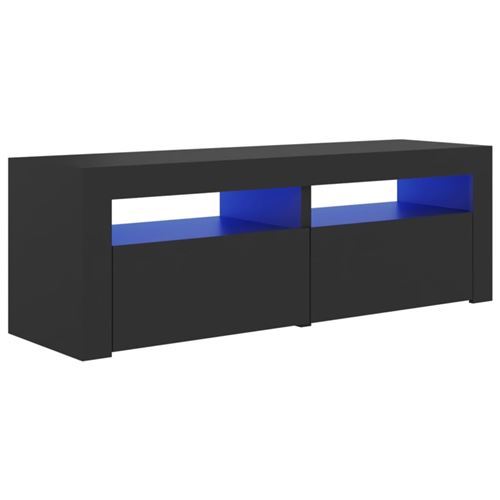 vidaXL Meuble TV avec lumières LED Gris 120x35x40 cm