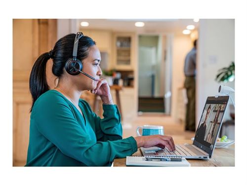 HP Poly Voyager Focus 2-M - Micro-Casque - Sur-Oreille - Bluetooth - Sans Fil, Filaire - Suppresseur De Bruit Actif - Usb-C Via Un Adaptateur Bluetooth - Noir - Certifié Pour Microsoft Teams