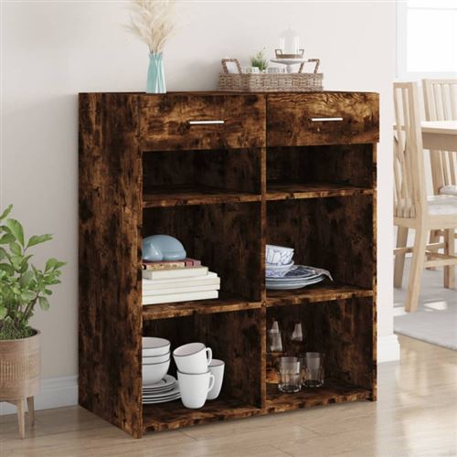 Vidaxl Buffet Chêne Fumé 80X42,5X93 Cm - Image 3