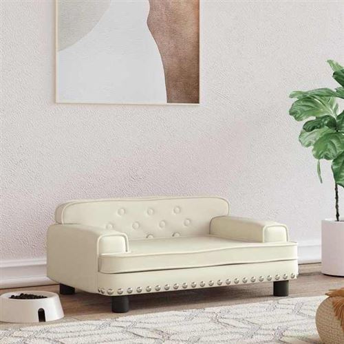 Lit pour chien crème 70x45x30 cm similicuir