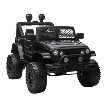 Voiture 4x4 électrique enfant 2 moteurs 35 W 5 Km/h max. télécommande incluse effets lumineux sonores noir - 1
