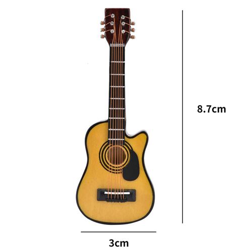 Musiin Guitare miniature avec support et étui, mini guitare électrique 6  cordes instruments de musique miniature modèle maison de poupée décoration  de