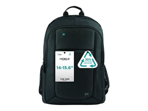 Mobilis THE ONE Recycled - Sac à dos pour ordinateur portable - zip bleu - 30% recyclé - 14 - 15.6
