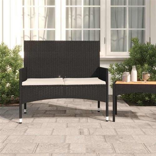 Vidaxl Noir Banc À 2 Places - Image 3