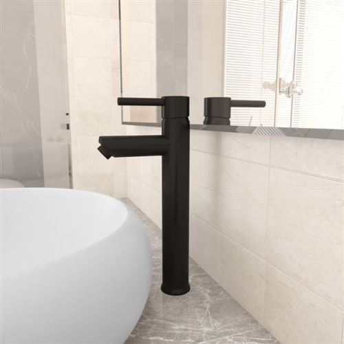 VIDAXL - Mitigeur de Lavabo - 12x30 cm - Noir - Image 3