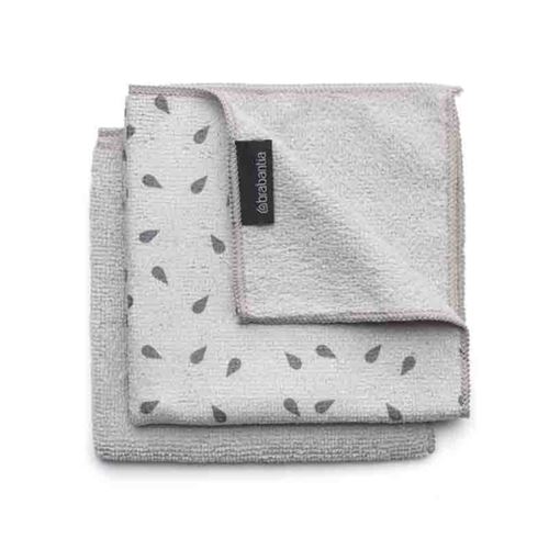 Kit 2 chiffons microfibre gris - Brabantia - Gris - Tissu