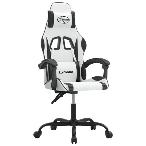 VIDAXL - Chaise Gaming - Fauteuil de Bureau - Blanc et Noir - Image 3
