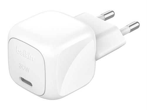 Belkin BOOST CHARGE - Adaptateur secteur - compact - 30 Watt - Power Delivery 3.1 (24 pin USB-C)