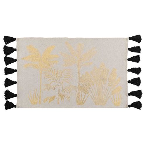 Non Communiqué Beige Tapis Déco À Pompons "Karaba" 60X90cm Naturel