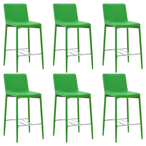 vidaXL Tabourets de bar 6 pcs Vert Similicuir