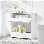 Meuble Porte-Papier Toilette Kleankin - Armoire Salle De Bain Avec Placard, Étagère Réglable - Blanc 18x20x80cm