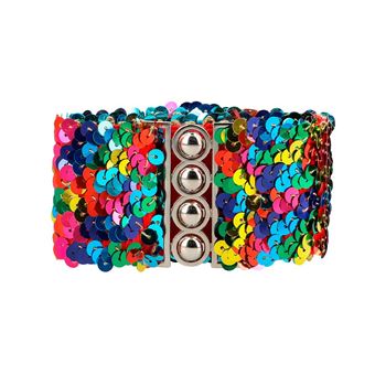 ceinture disco sequins multicolore adulte - boland 02012 - 1