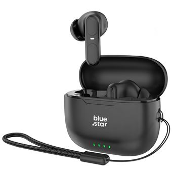 Écouteurs Sans Fil Contrôle Tactile et Étui de charge avec Dragonne Blue Star Noir - 1