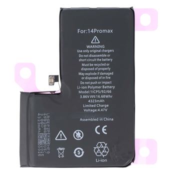 Batterie de Remplacement pour iPhone 14 Pro Max Li-Polymer 3.86V 4323mAh Avizar Noir - 1