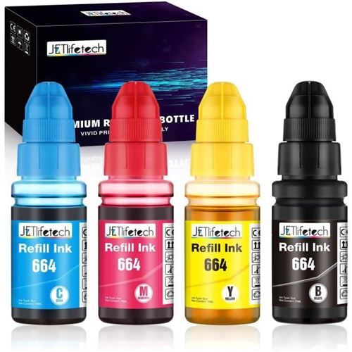 Cartouche compatible - 4 x Bouteilles d'encre compatible Epson Ecotank