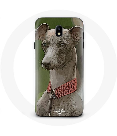 Coque pour Samsung Galaxy J7 2017 Lévrier greyhound Gris Maniacase