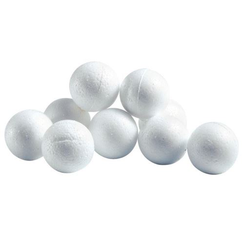 Boule polystyrene diam 50mm - Lot de 10
