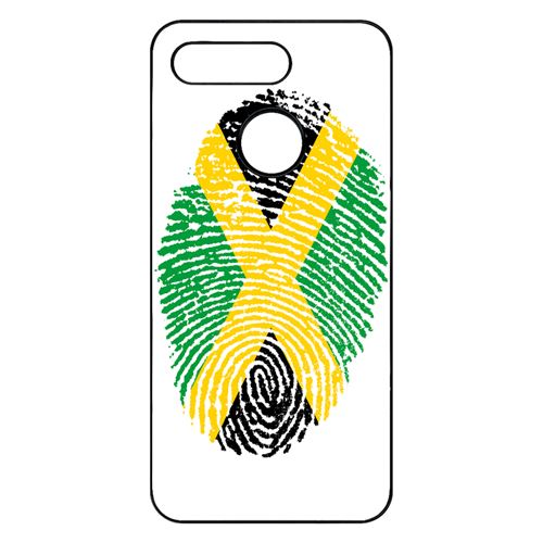 Coque My-Kase pour View 20 - empreinte digitale drapeau jamaica - Plastique Noir