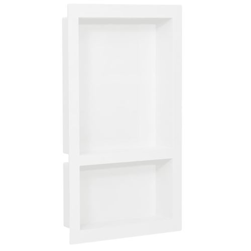 Vidaxl Blanc Niche De Douche Avec 2 Compartiments Brillant 41X69x9 Cm - Image 3