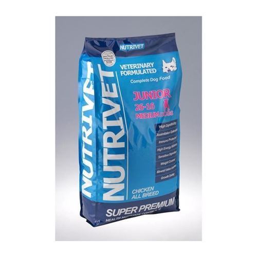 Meilleurs prix pour SUPER PREMIUM Croquettes chien junior 26/16 race moyen 15 kg 0% ble