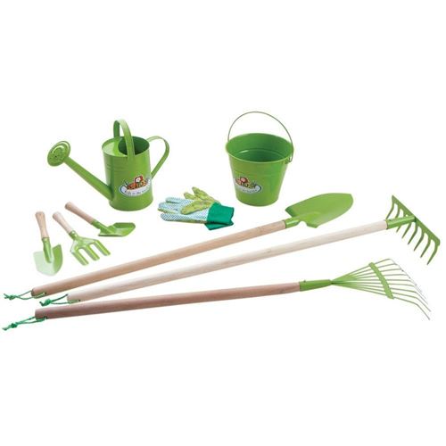 Kids In The Garden - Kit 9 outils de jardinage pour enfant Vert