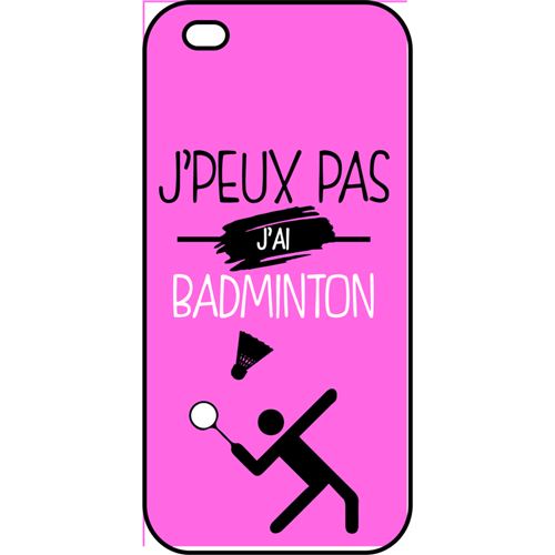 Coque apple iphone se j peux pas j ai badminton 9