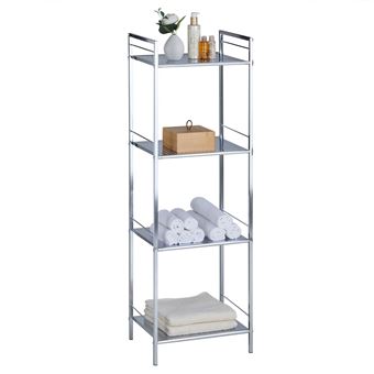 Etageres Salle De Bains Matis 4 Tablettes Chrome Achat Prix Fnac