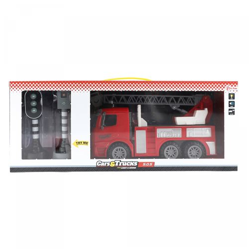 Toi-Toys voiture de pompiers avec feux rouges 58 cm