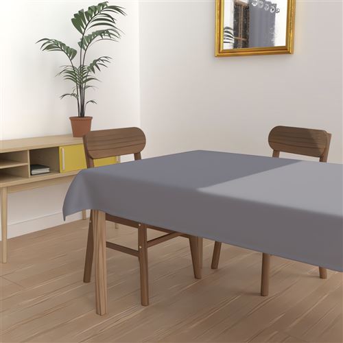 Soleil d'ocre 817230 alix nappe anti-tâches rectangle polyester gris 140 x 240 cm