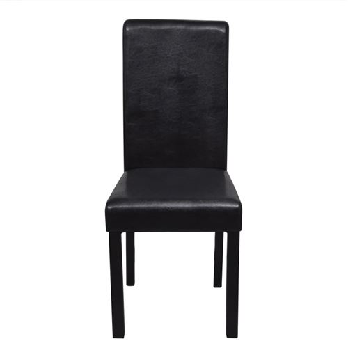 vidaXL Chaise de salle à manger 2 pcs Cuir synthétique Noir