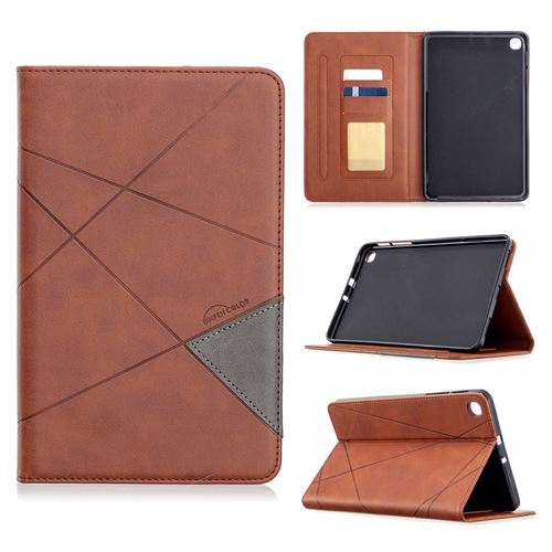 Etui en PU motif géométrique avec support café pour votre Samsung Galaxy Tab A 8.4 (2020) T307