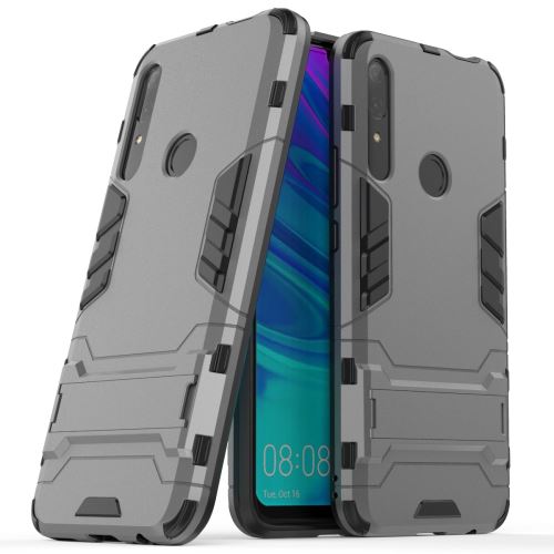 Coque en TPU garde couvrant avec béquille gris pour votre Huawei P Smart Z/Y9 Prime 2019