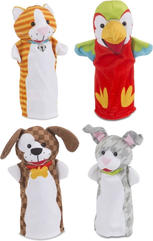 Melissa & Doug marionnettes à main animaux de compagnie ludiques 4 animaux