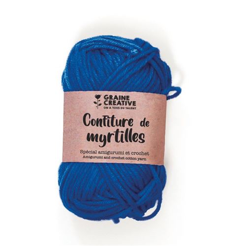 Fil de coton spécial crochet et amigurumi 55 m - bleu roi - Graine Créative