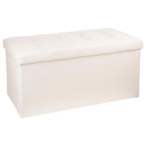 Paris Prix Beige, Beige Pouf Pliable Double Lysandre - Beige - L 75,7 X P 37,5 X H 38 Cm