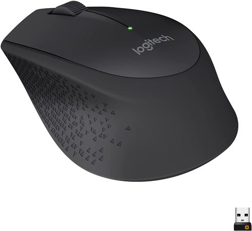 Logitech M280 - Souris - pour droitiers - optique - 3 boutons - sans fil - 2.4 GHz - récepteur sans fil USB - noir