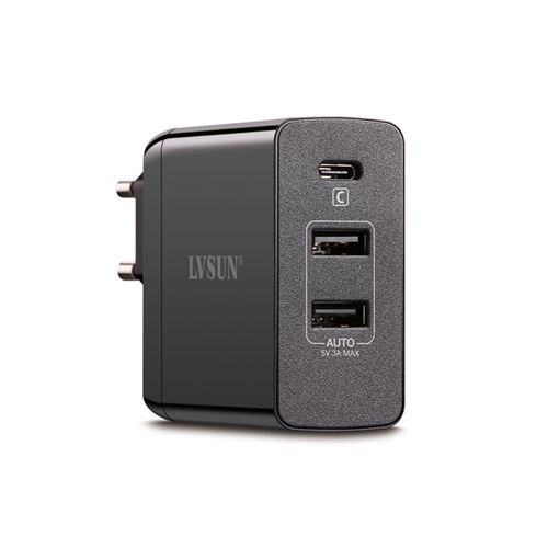 Station de Recharge Ultra-Rapide 45 Watts 2 Ports USB-A et 1 Port USB-C PD 3.0 et QC 3.0 (Blanc)