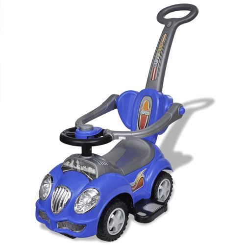 vidaXL Loopauto met duwstang blauw