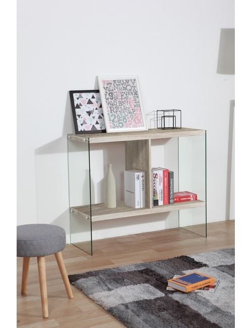 Console Libra Contemporain Naturel, Trasparent - Pour Entrée, Chambre, Séjour - Table, Table basse