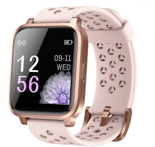Montre Connectée pour Femmes Homme Sport Avec Etanche IP67 Cardio Tracker d’Activité pour Android iOS-Rose